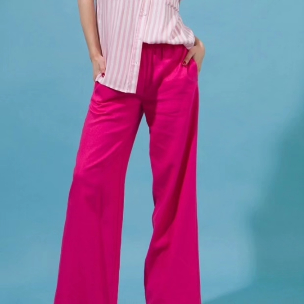 #392 🛑S,M,L Linen Pants with Smocked Waist